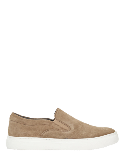 Dune London Tillos Suede Slip-On Shoes, Taupe
