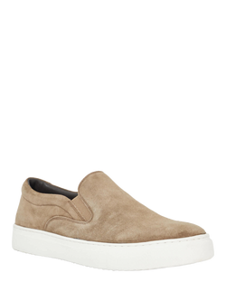 Dune London Tillos Suede Slip-On Shoes - view 2, Taupe