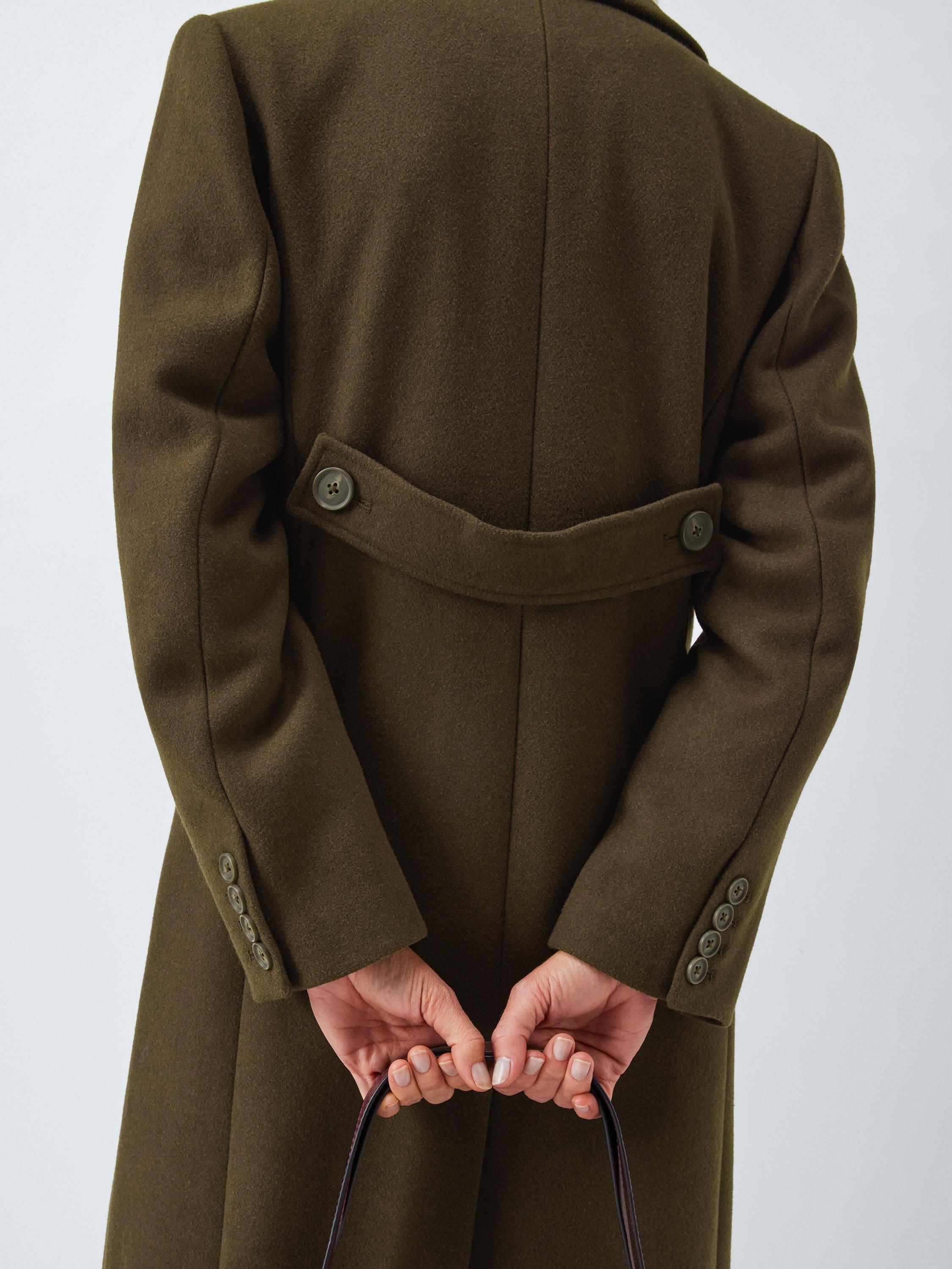 Product image 6 of 7, which shows John Lewis Double Breasted Wool Blend Coat, Khaki, 8
