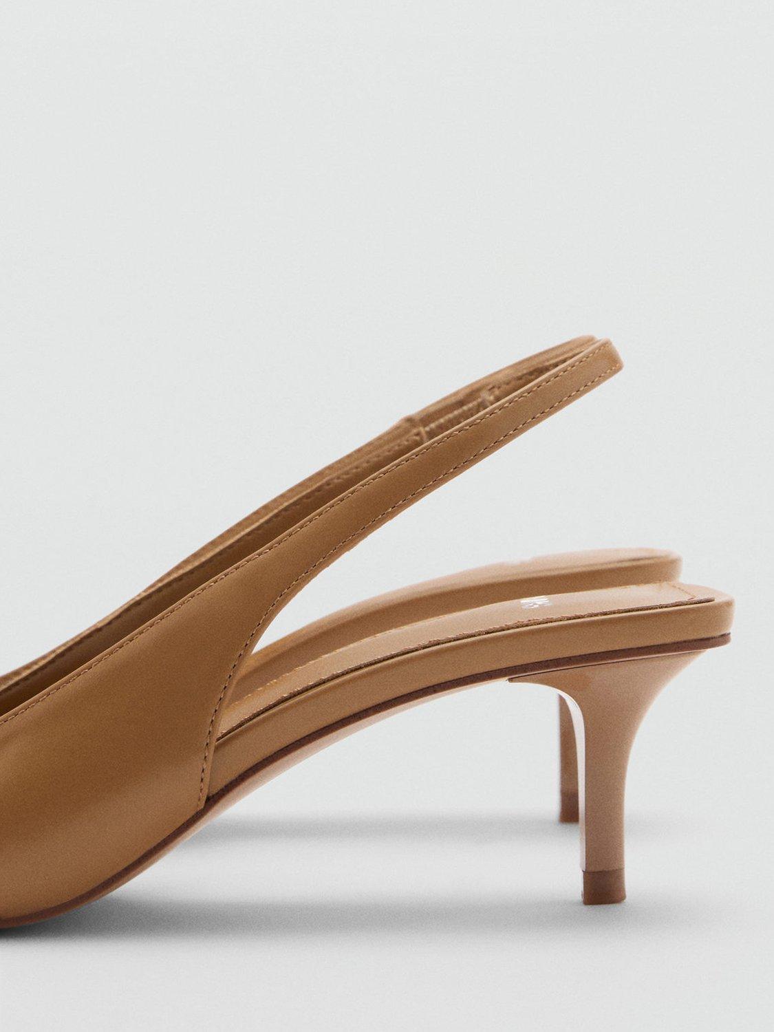 Product image 4 of 4, which shows Mango Touly Bow Pointed Slingback Courts, Medium Brown, 7