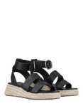 ONLY Minerva Wedge Heel Espadrille Sandals, Black