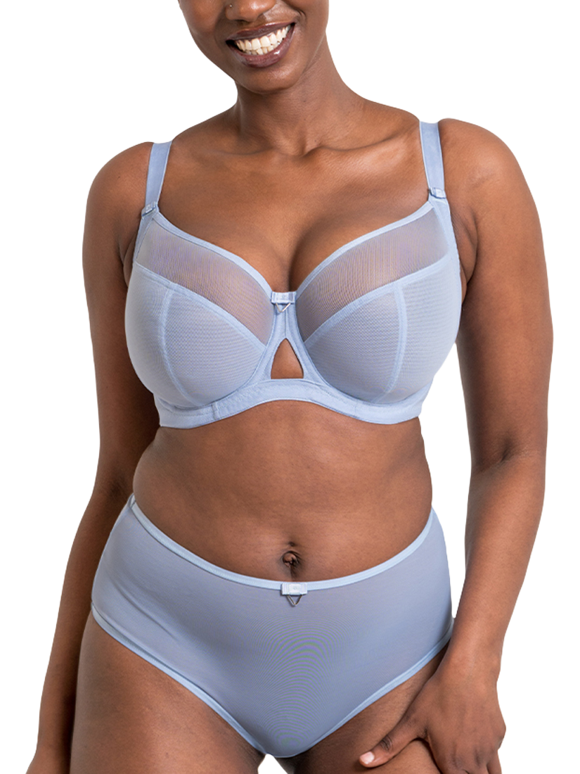 Product image 1 of 6, which shows Curvy Kate Victory Side Support Balcony Bra, Periwinkle Blue, 30D