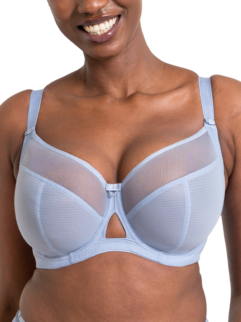 Product image 3 of 6, which shows Curvy Kate Victory Side Support Balcony Bra, Periwinkle Blue, 30D