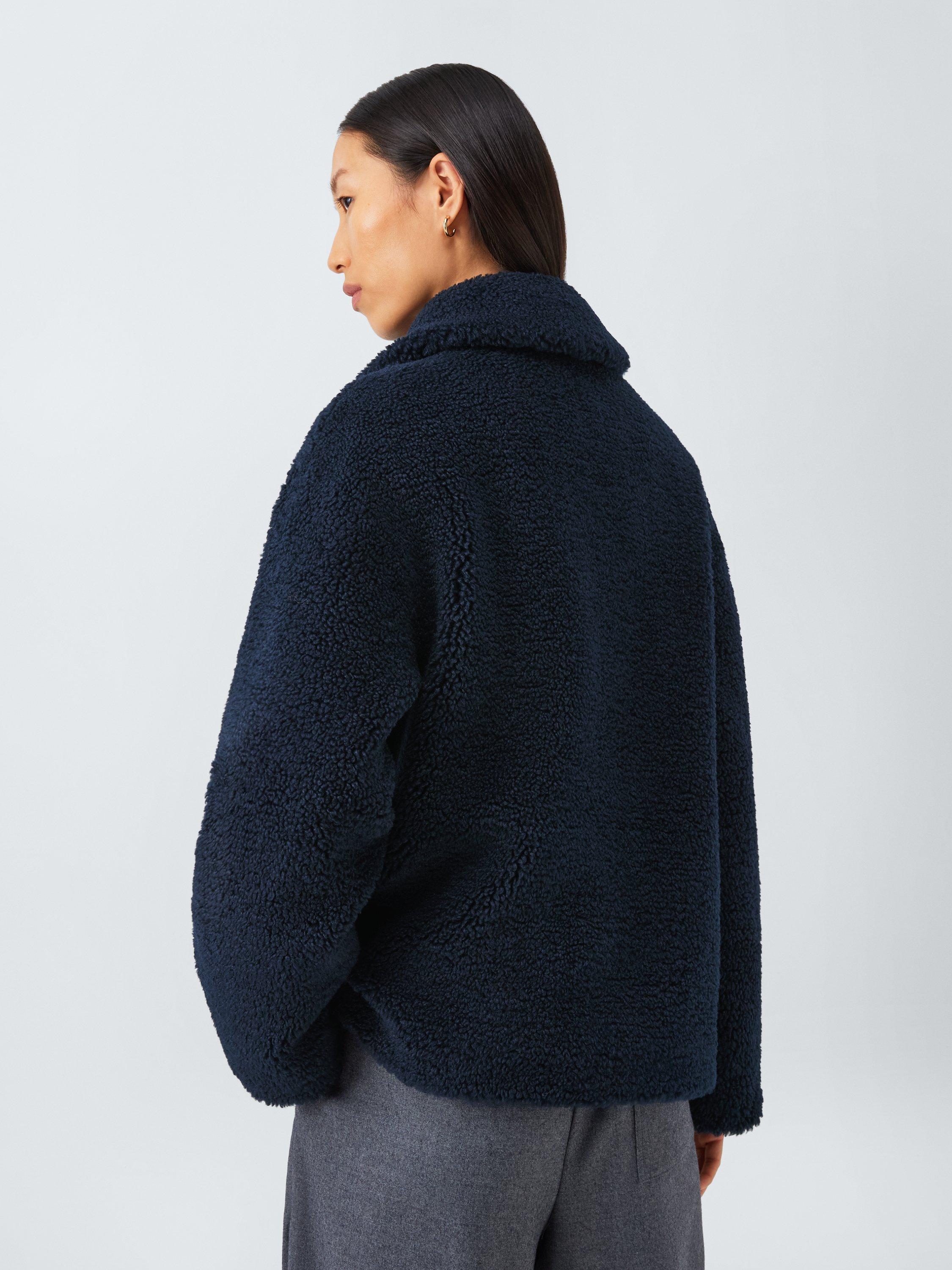 Product image 3 of 6, which shows John Lewis Short Teddy Coat, Navy, 20