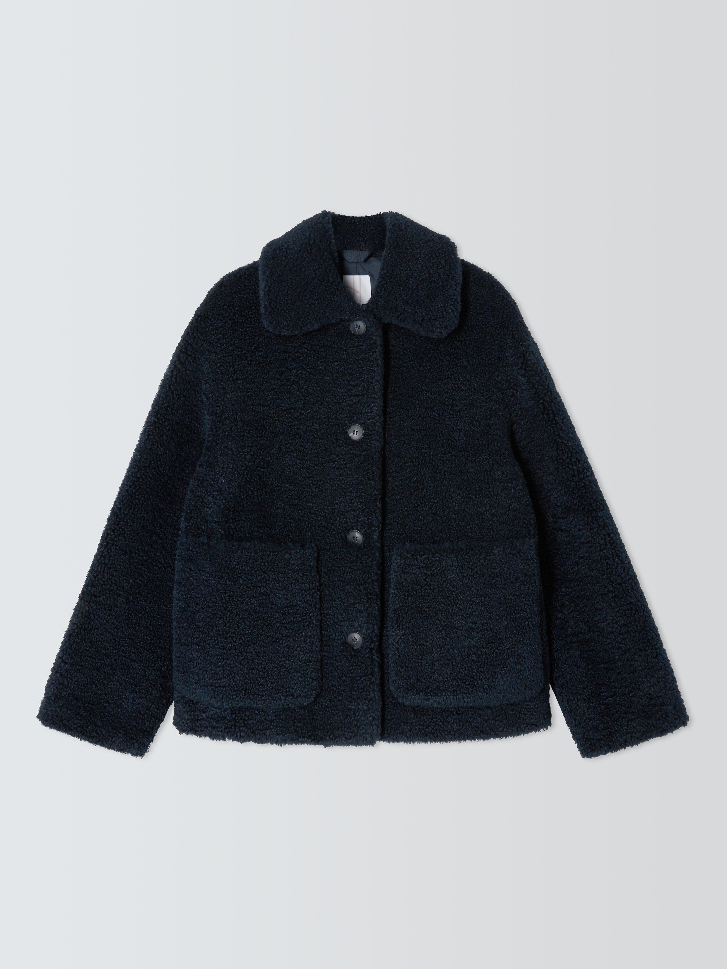 Product image 4 of 6, which shows John Lewis Short Teddy Coat, Navy, 20