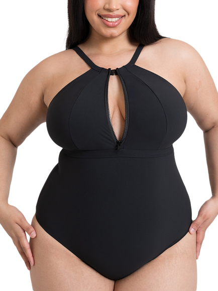 Curvy Kate Zip Tide Swimsuit - view 2, Black