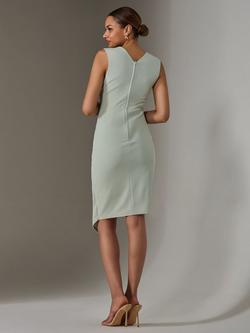 Jolie Moi Wrap Asymmetric Hem Dress - view 2, Light Green