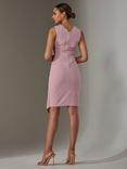 Jolie Moi Wrap Asymmetric Hem Dress, Dusty Pink
