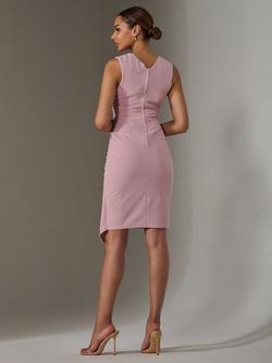 Jolie Moi Wrap Asymmetric Hem Dress - view 2, Dusty Pink