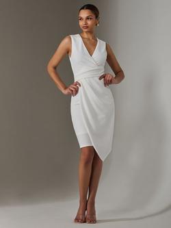 Jolie Moi Wrap Asymmetric Hem Dress, White