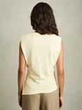 Reiss Sadie Sleeveless Ruched Tank Top, Buttermilk