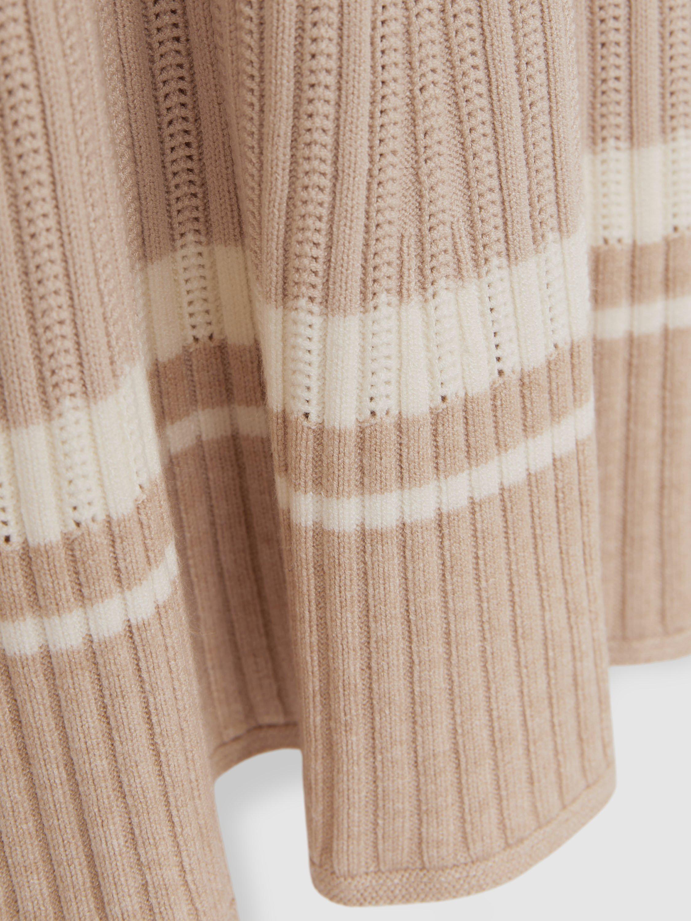 Product image 2 of 4, which shows Reiss Kids' Colette Colour Block Ribbed Flared Dress, Pale Pink, 4-5 years