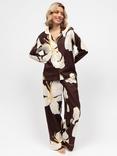 Cyberjammies Claudia Floral Long Pyjama Set, Chocolate