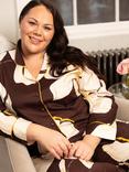 Cyberjammies Claudia Floral Long Pyjama Set, Chocolate