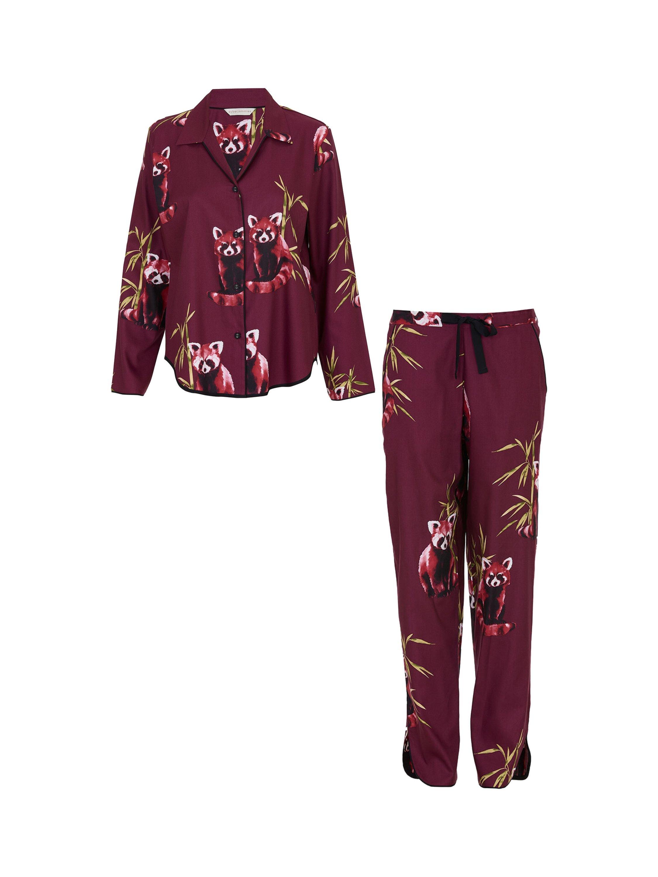 Product image 4 of 4, which shows Cyberjammies Red Panda Long Pyjama Set, Ox Blood, 10
