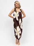Cyberjammies Claudia Floral Maxi Nightdress, Chocolate