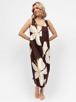 Cyberjammies Claudia Floral Maxi Nightdress, Chocolate, Chocolate