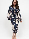 Cyberjammies Auburn Floral Dressing Gown, Navy