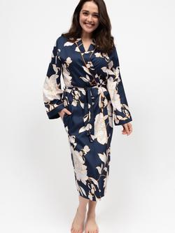 Cyberjammies Auburn Floral Dressing Gown, Navy, Navy