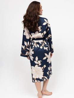 Cyberjammies Auburn Floral Dressing Gown, Navy - view 2, Navy
