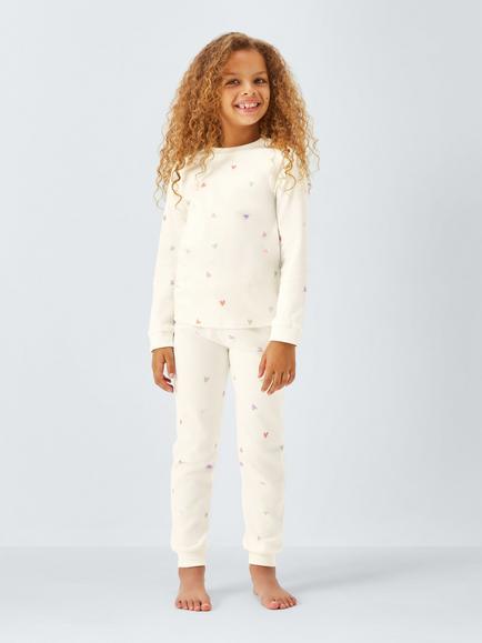 John Lewis Kids' Hearts and Stripes Pyjamas, Pack of 3, Multi - view 2, Multi