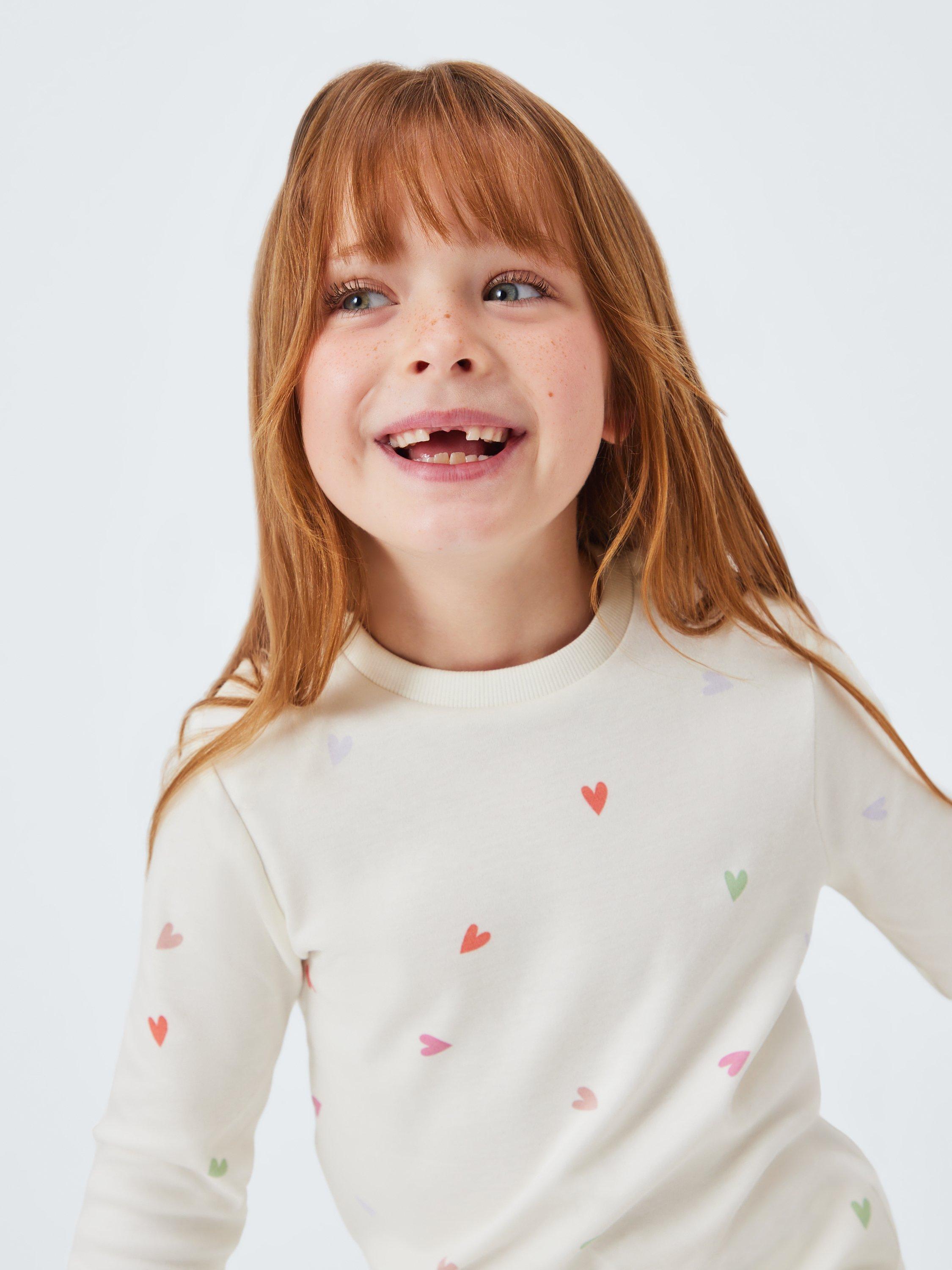 Product image 6 of 6, which shows John Lewis Kids' Hearts and Stripes Pyjamas, Pack of 3, Multi, 3 years