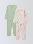 John Lewis Kids' Woodland Pyjamas, Pack of 2, Green