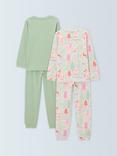 John Lewis Kids' Woodland Pyjamas, Pack of 2, Green