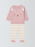 John Lewis Baby Novelty Deer Pyjamas, Pink
