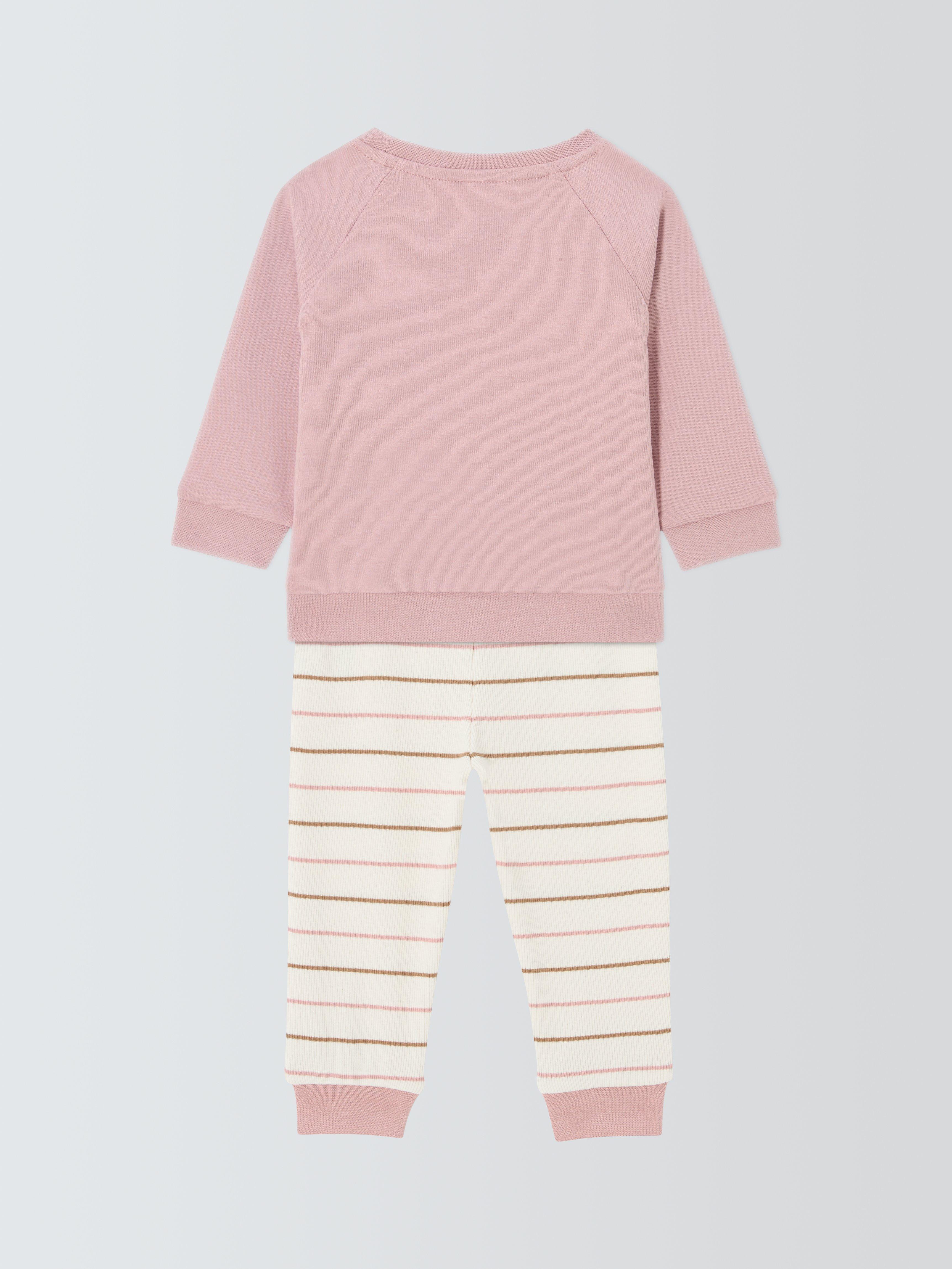 Product image 2 of 3, which shows John Lewis Baby Novelty Deer Pyjamas, Pink, 3-6 months