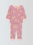 John Lewis Baby Tulip Pyjamas, Pink