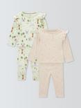 John Lewis Baby Woodland Pyjamas, Pack of 2, Green
