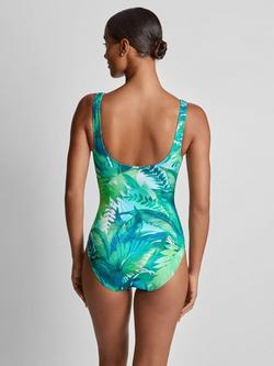 Ralph Lauren Cartigo Palms Ring Front Swimsuit, Green/Multi - view 2, Green/Multi