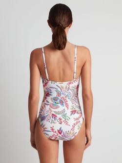 Ralph Lauren Fleurette U-Wire Swimsuit, White/Multi - view 2, White/Multi