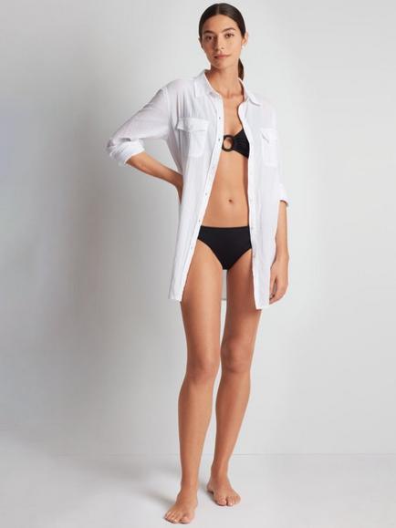 Ralph Lauren Camp Shirt Beach Cover Up, White - view 2, White