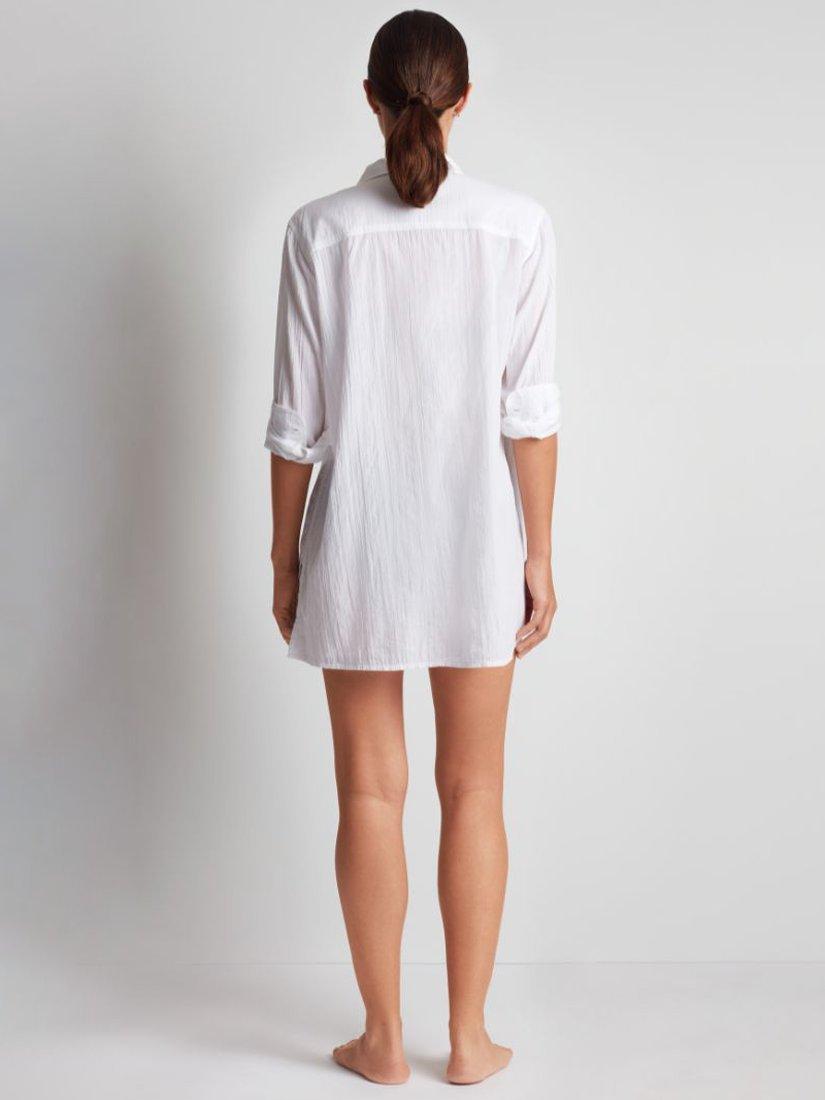 Product image 3 of 4, which shows Ralph Lauren Camp Shirt Beach Cover Up, White, XS