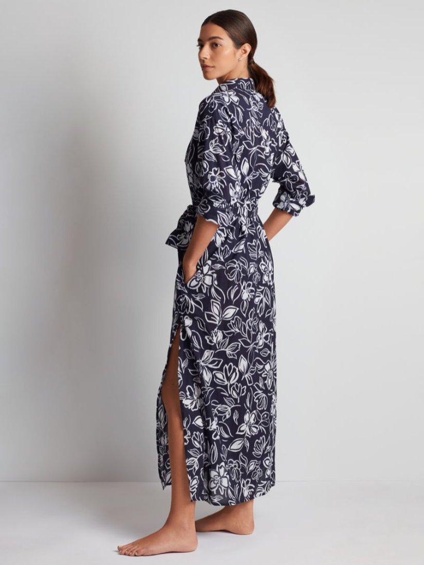 Product image 3 of 4, which shows Ralph Lauren Midi Shirt Dress Beach Cover Up, Navy/Multi, XS