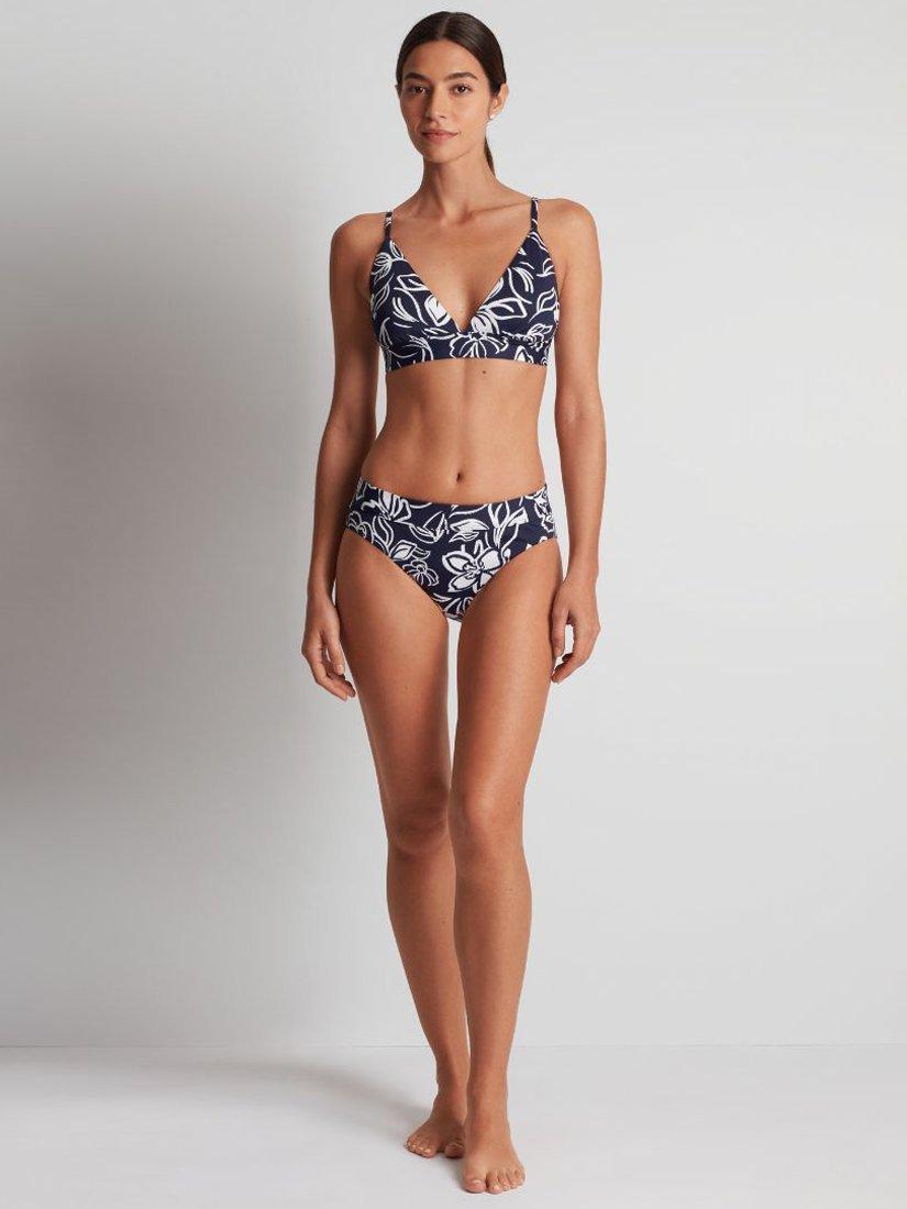 Product image 1 of 4, which shows Ralph Lauren Classic Band Hipster Bikini Bottoms, Navy/Multi, 8