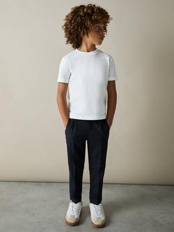 Reiss Kids' Honor Cotton Jersey Crew Neck T-Shirts, Pack of 3, White/Soft Grey/Navy - view 2, White/Soft Grey/Navy