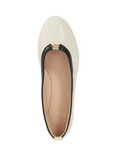 Dune Honestly Leather Ballerina Pumps, Cream