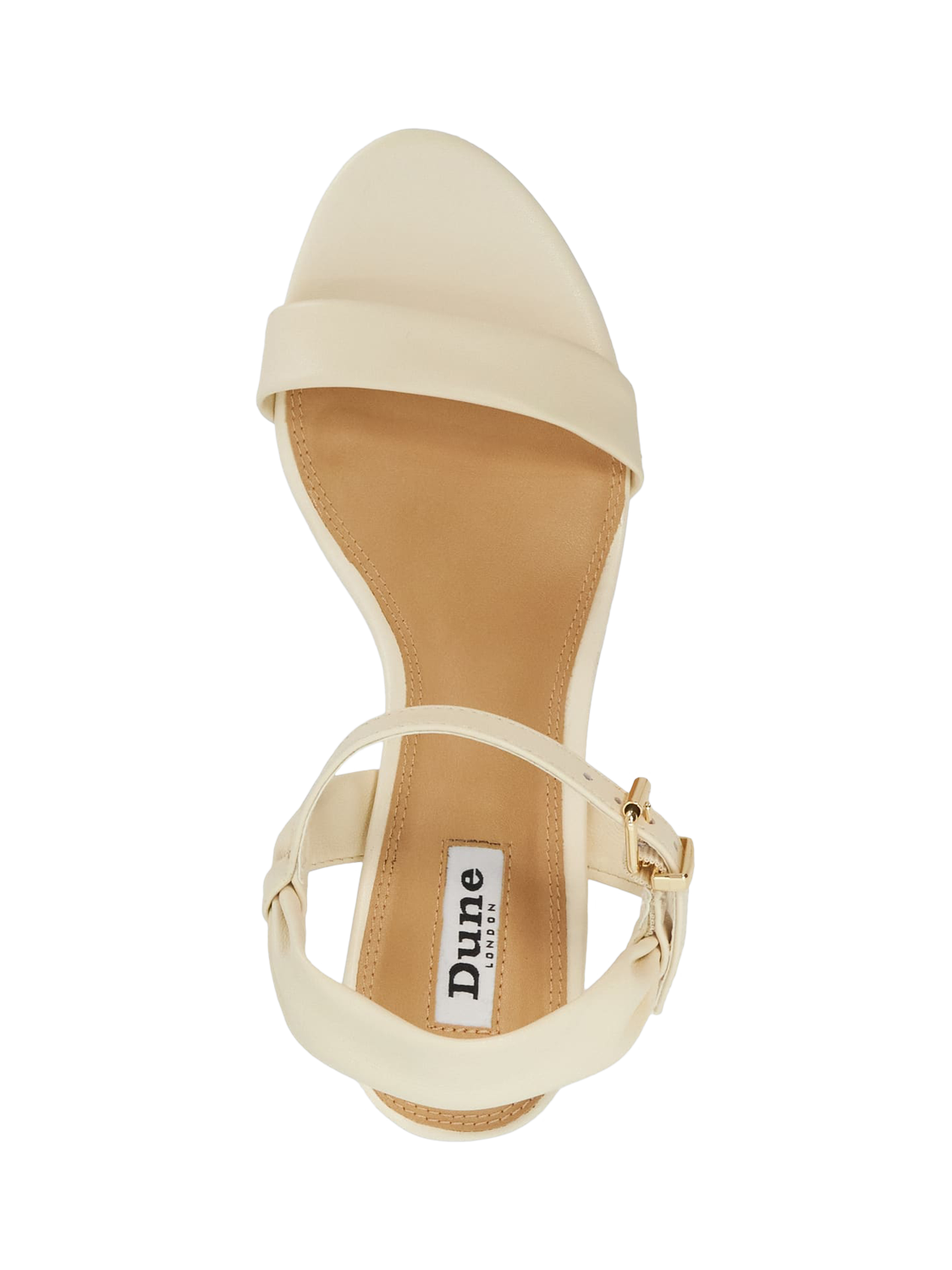 Product image 3 of 6, which shows Dune Jaliz Leather Heeled Sandals, Ecru, EU36