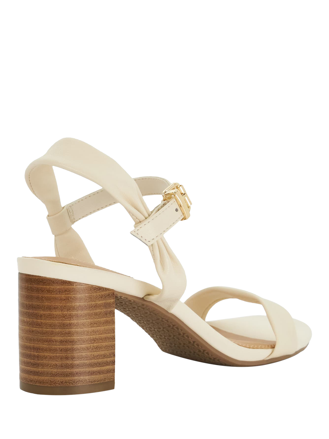 Product image 5 of 6, which shows Dune Jaliz Leather Heeled Sandals, Ecru, EU36