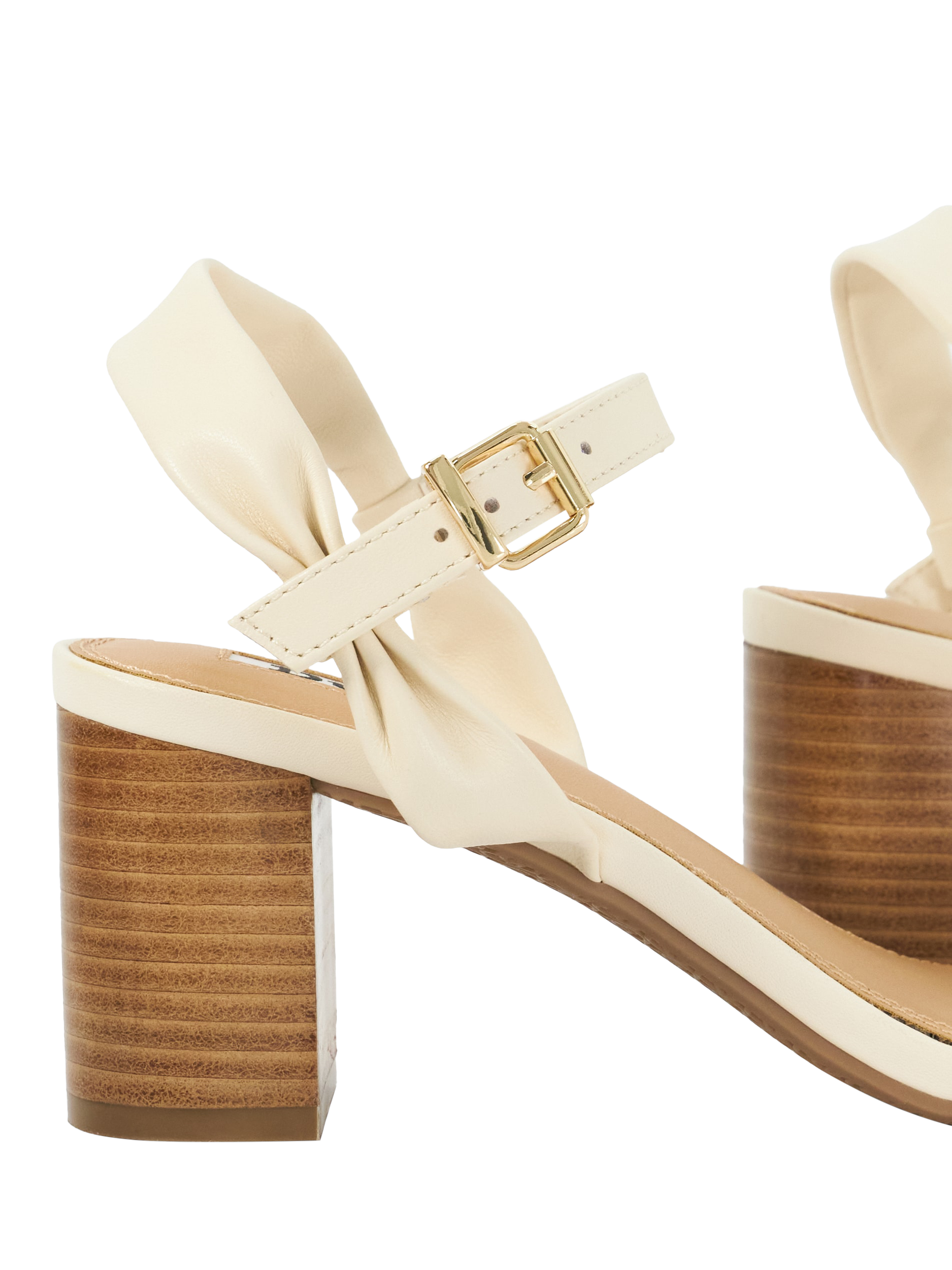 Product image 6 of 6, which shows Dune Jaliz Leather Heeled Sandals, Ecru, EU36
