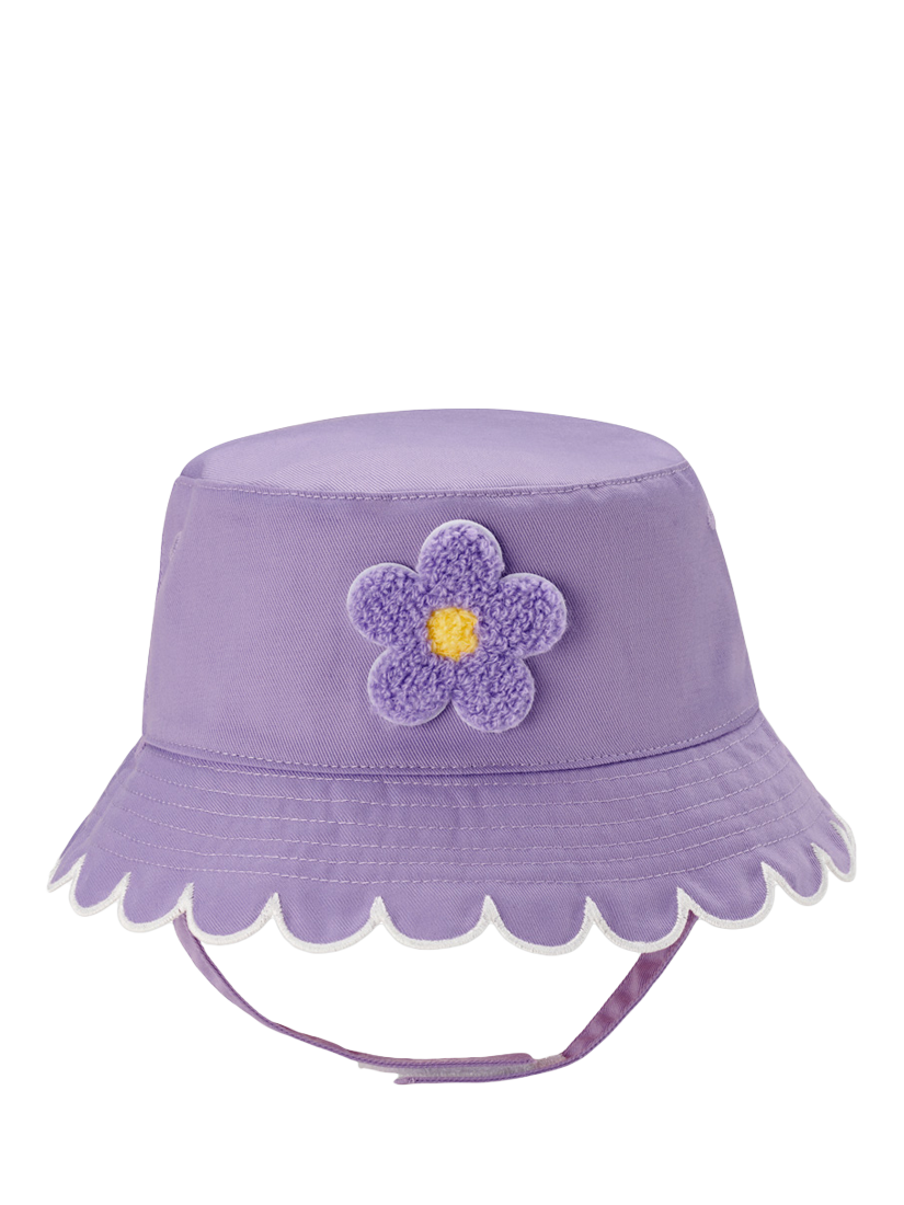 Product image 2 of 2, which shows Small Stuff Kids' Reversible Scallop Trim Sun Hat, Purple, 3-5 years