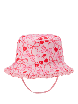 Small Stuff Kids' Reversible Ruffle Trim Sun Hat, Pink, 