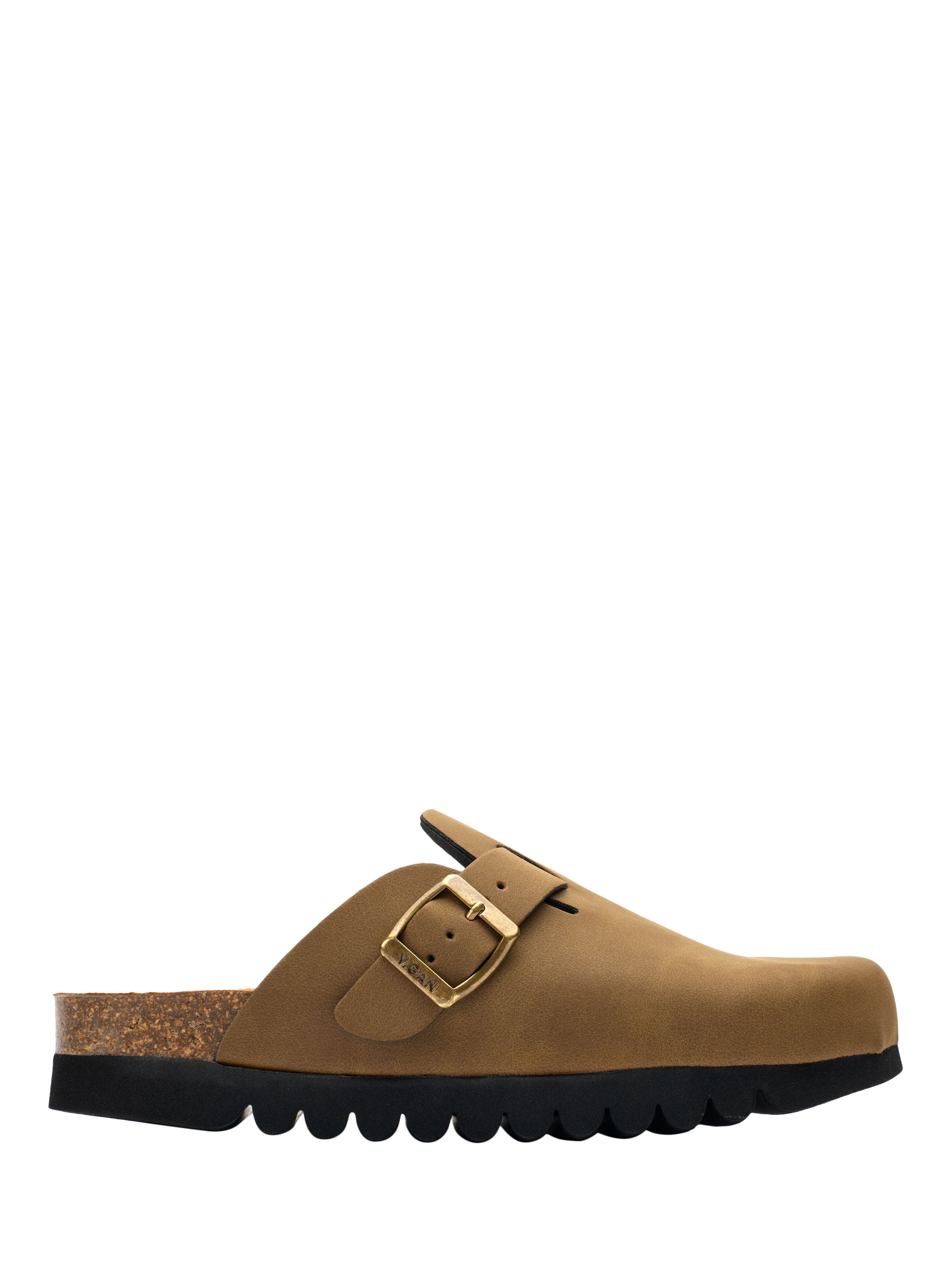 Product image 1 of 3, which shows V.GAN Vegan Taro Footbed Mules , Brown, 3