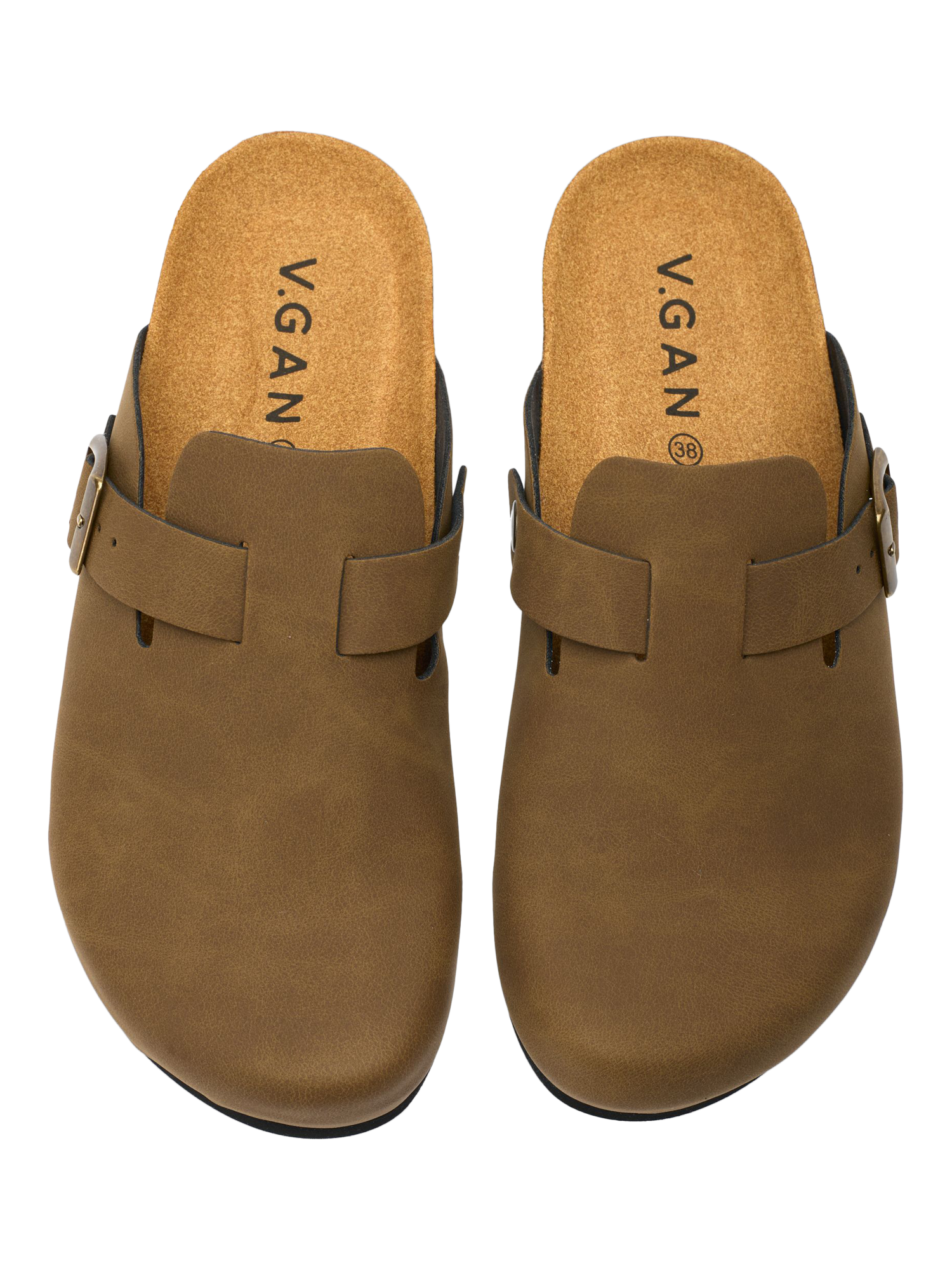 Product image 2 of 3, which shows V.GAN Vegan Taro Footbed Mules , Brown, 3