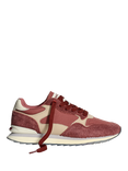 HOFF Casablanca Suede Blend Lace Up Trainers, Red/Off White
