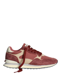 HOFF Casablanca Suede Blend Lace Up Trainers, Red/Off White, Red/Off White