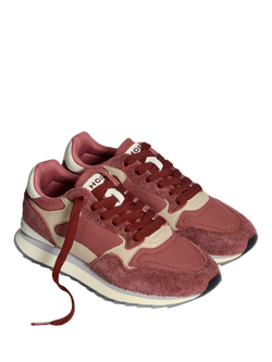 HOFF Casablanca Suede Blend Lace Up Trainers, Red/Off White - view 2, Red/Off White